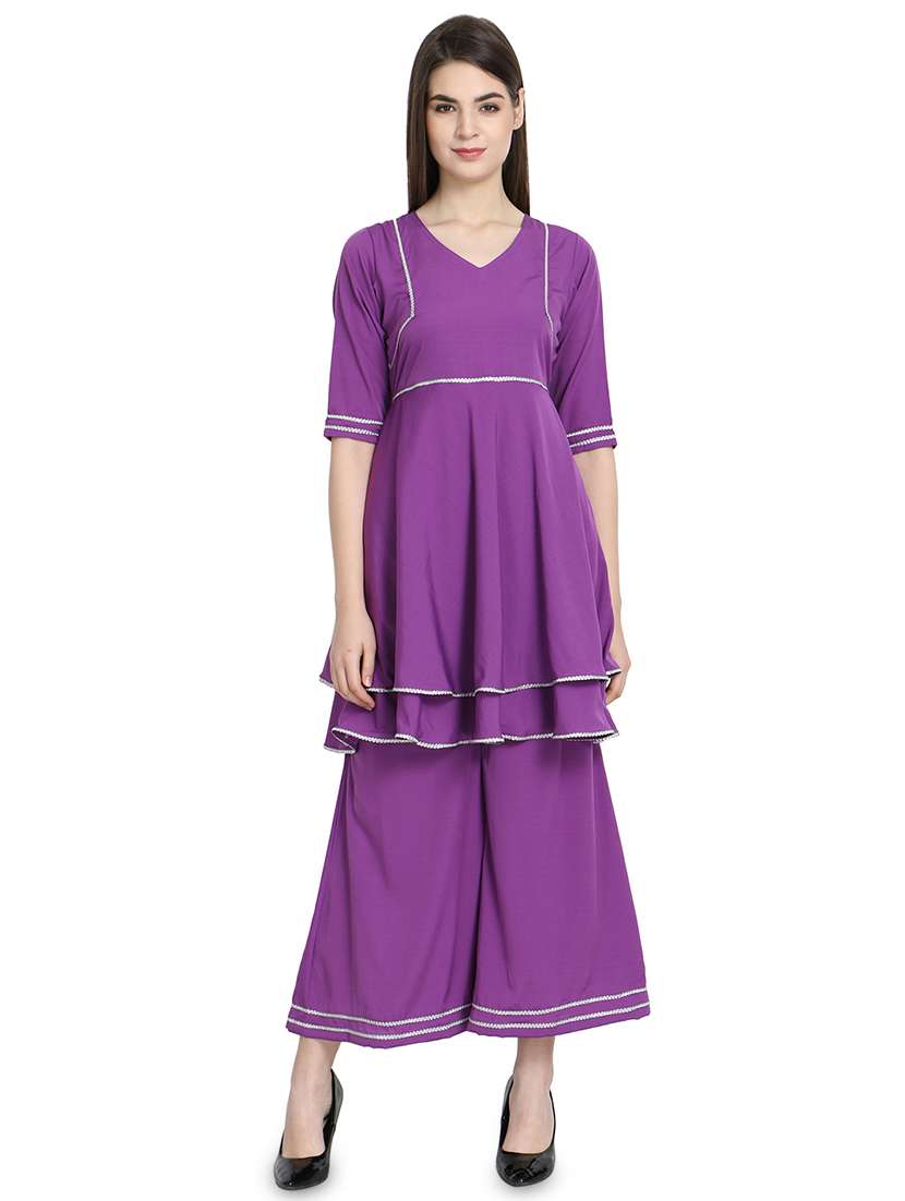 solid kurta palazzo set