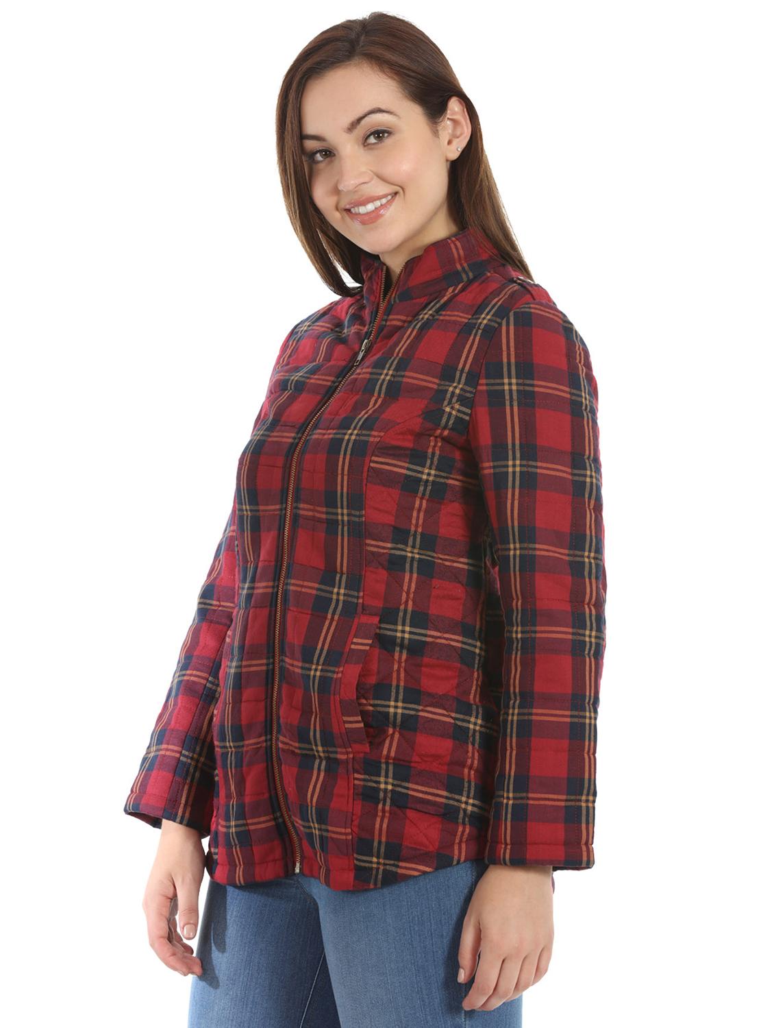 mandarin neck checkered jacket - 16920863 - Standard Image - 2