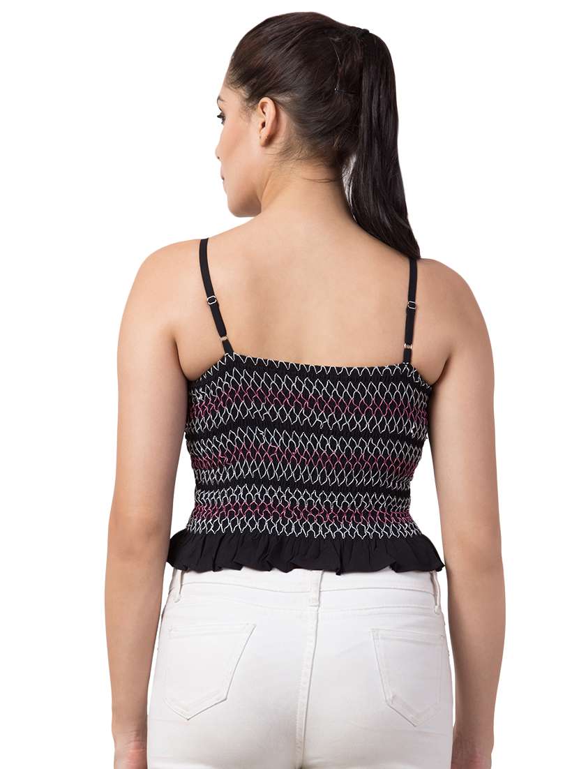 cami neck smocked crop top - 16921328 - Standard Image - 2