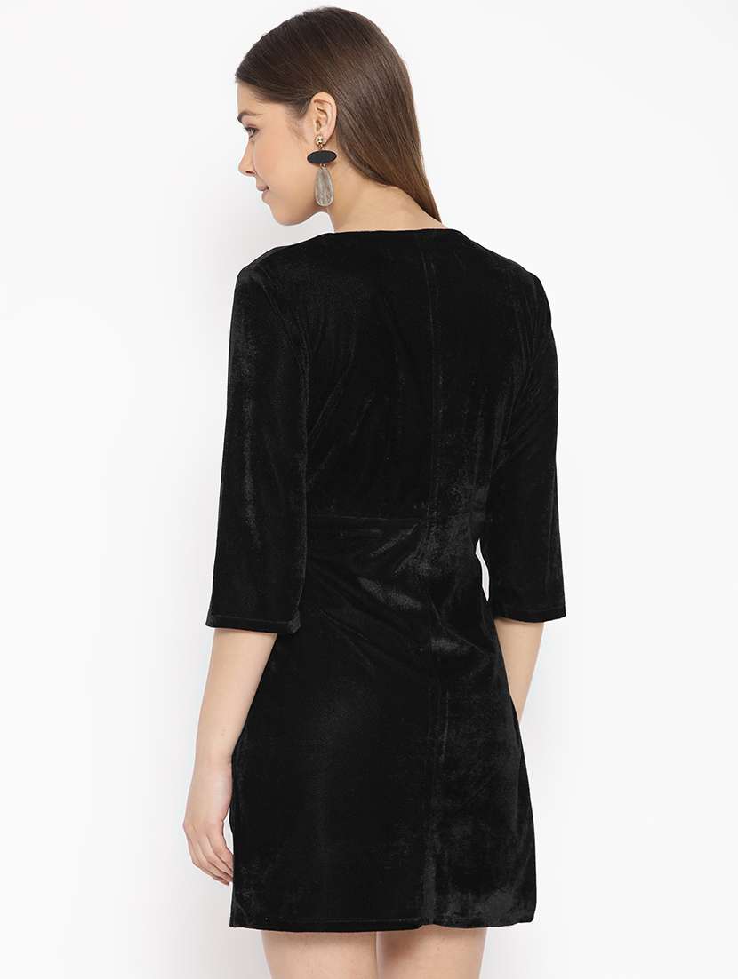 women's wrap solid dress - 16921430 -  Standard Image - 2