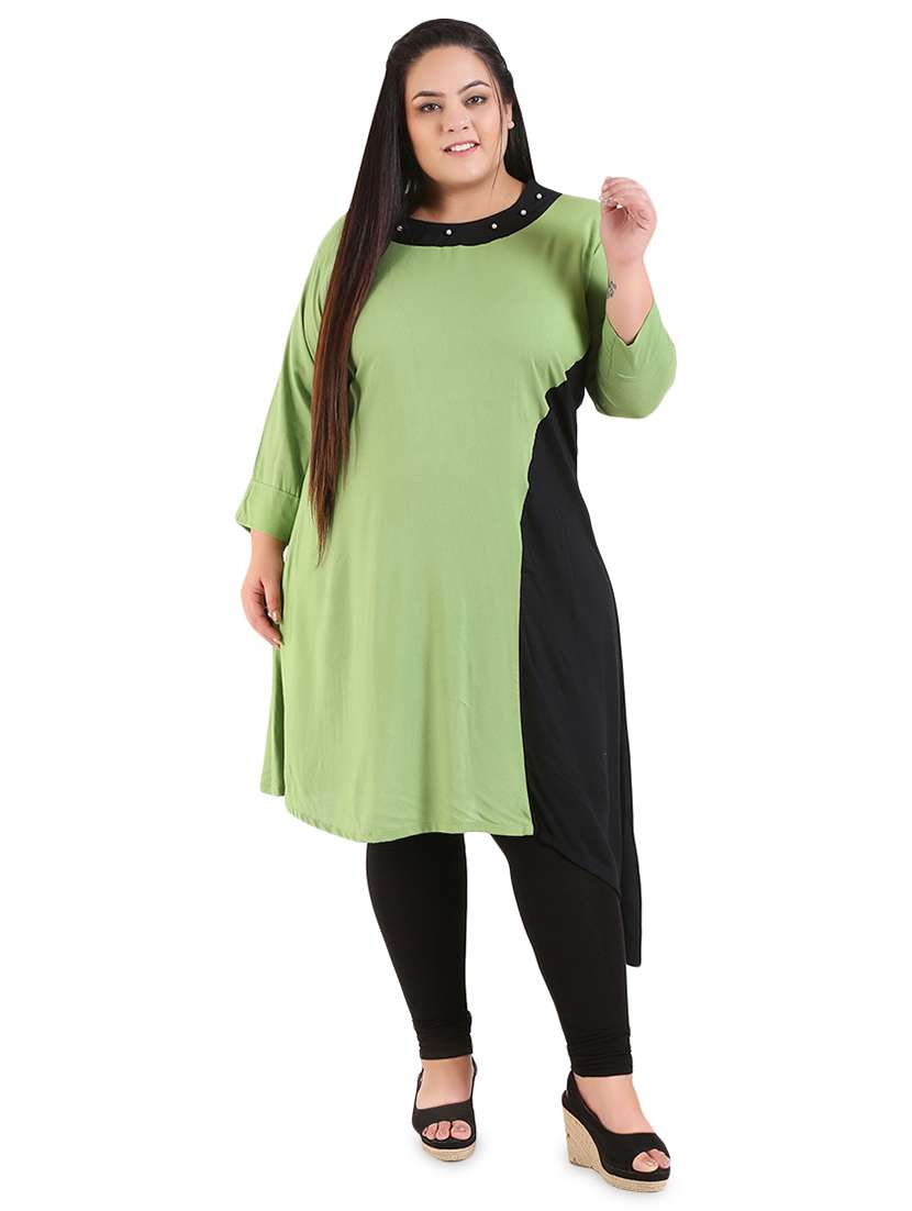 solid asymmetric kurta