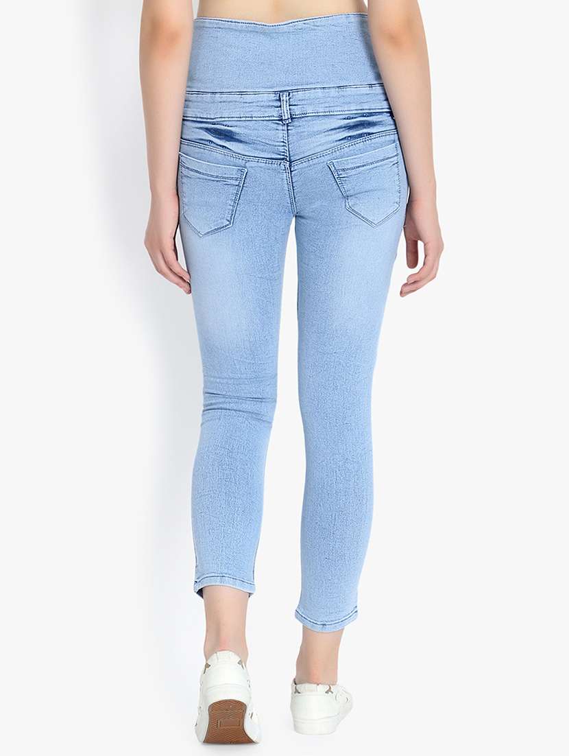 high rise lace-up distressed jeans  - 16921801 -  Standard Image - 2