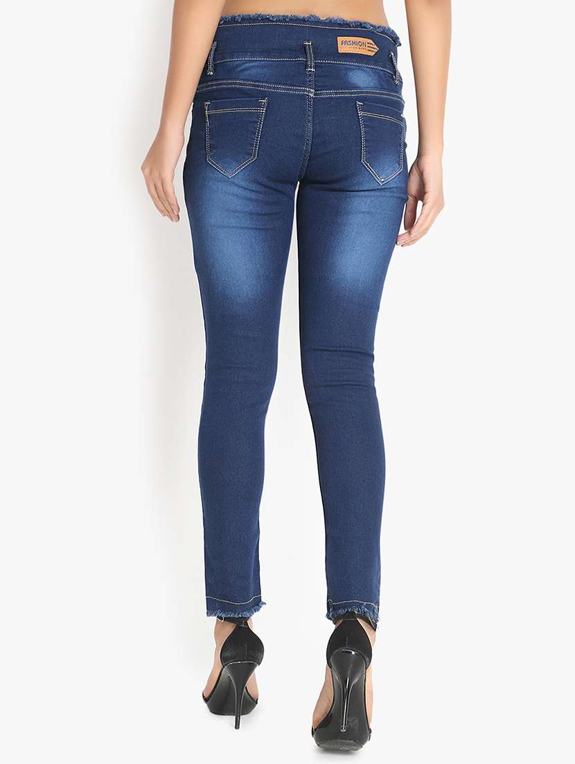 lace up detail mid rise jeans  - 16921806 -  Standard Image - 2