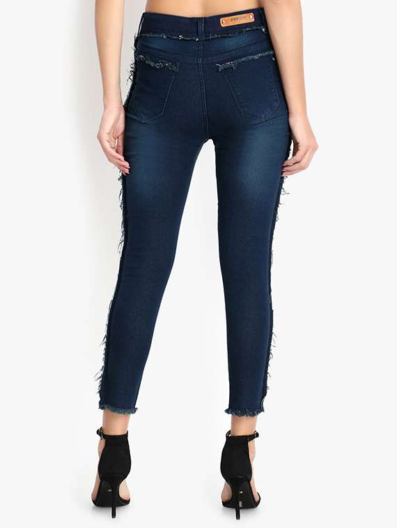 frayed detail high rise jeans  - 16921820 -  Standard Image - 2