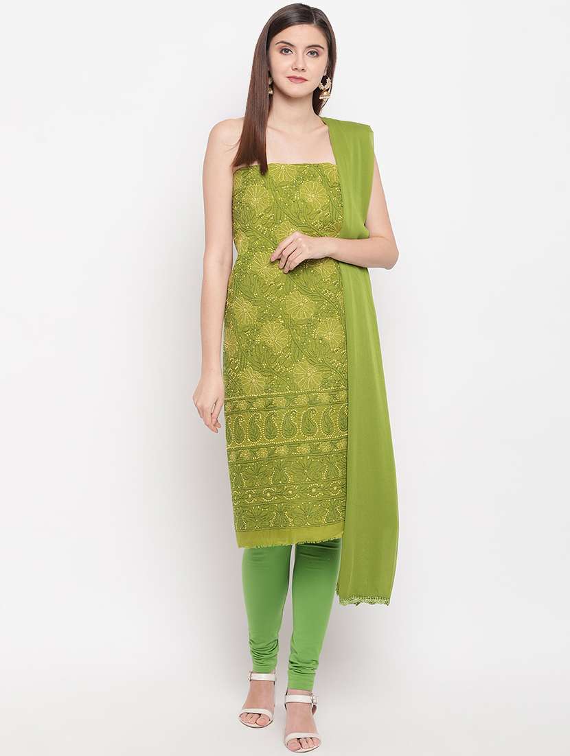 chikankari churidar unstitched suit