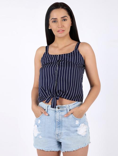 women's crop shoulder strap top - 16922554 - Standard Image - 0