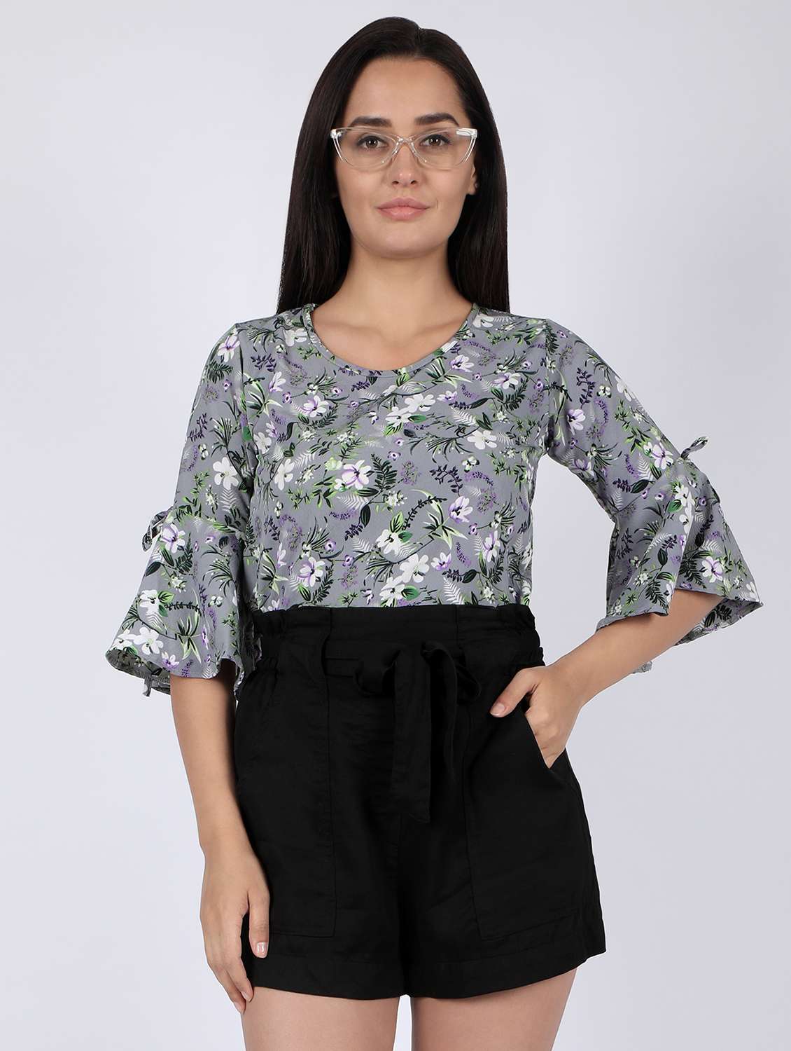 women's straight round neck top