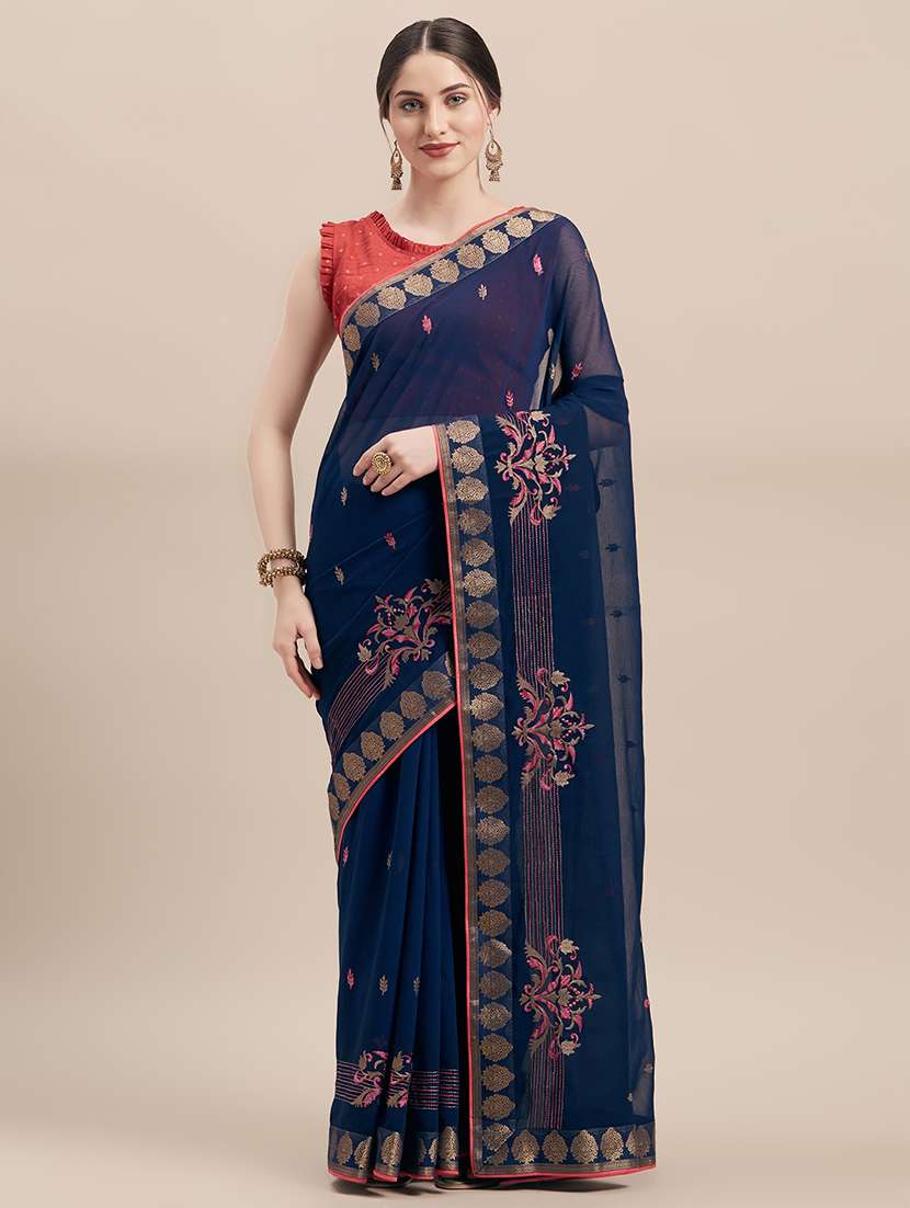 women's embroidered saree