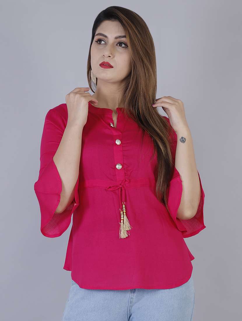 bell sleeved tassel tie up top 