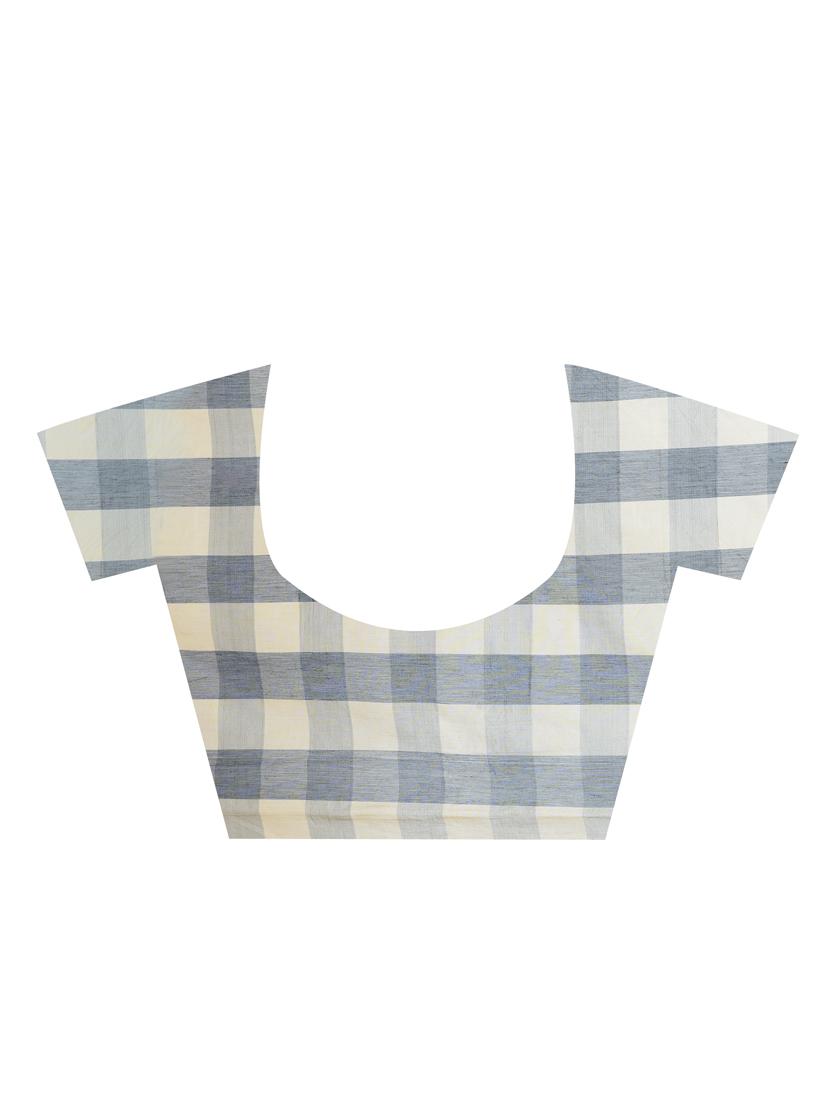 checkered banarasi saree with blouse - 16925356 - Standard Image - 2