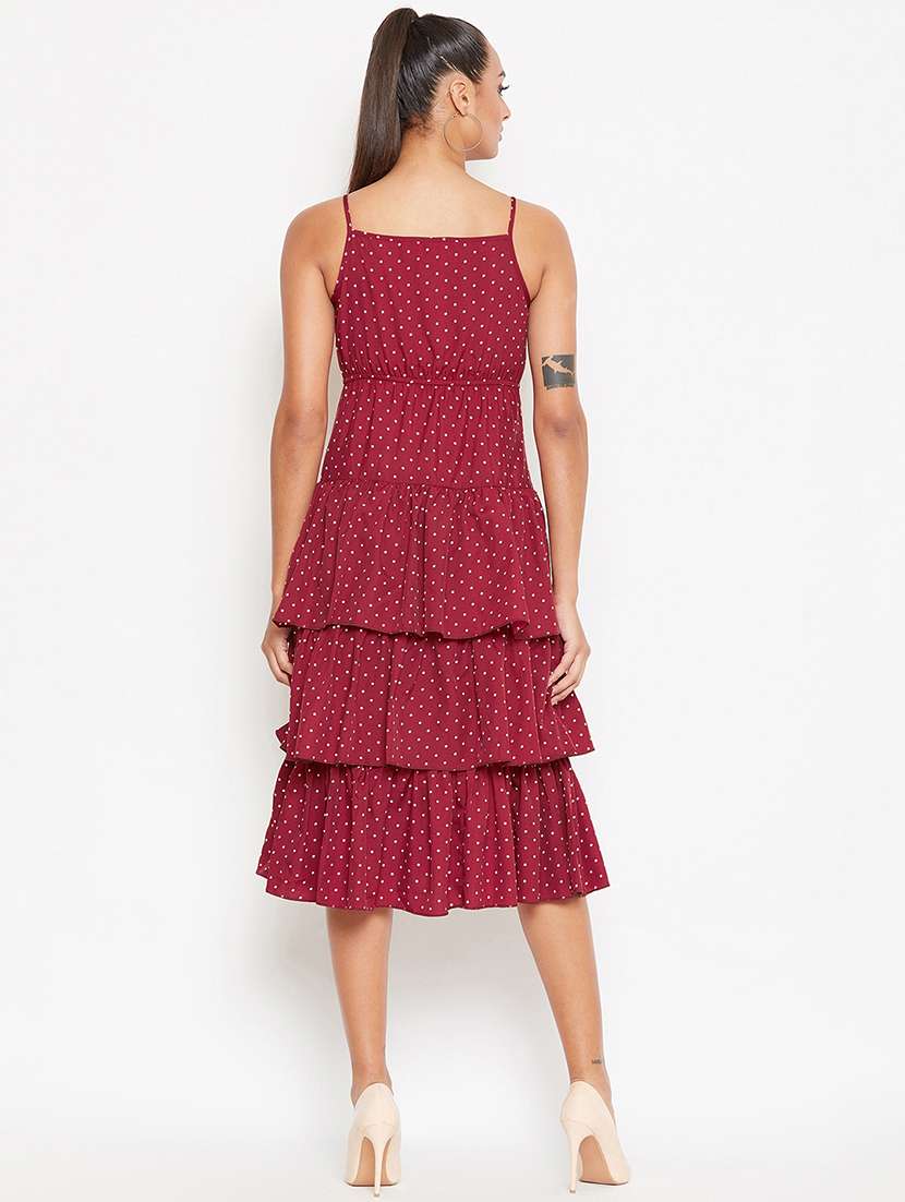 cami neck polka dot ruffled dress  - 16925700 -  Standard Image - 2