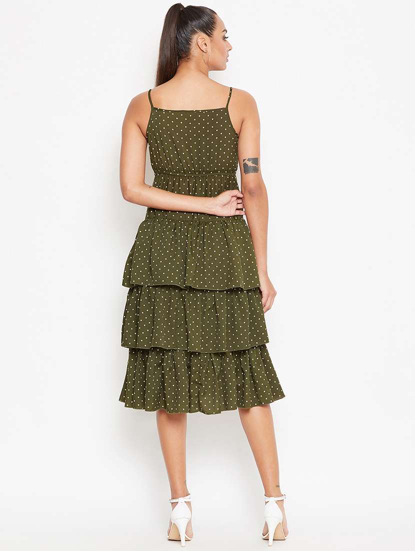 cami neck polka dot ruffled dress  - 16925702 -  Standard Image - 2