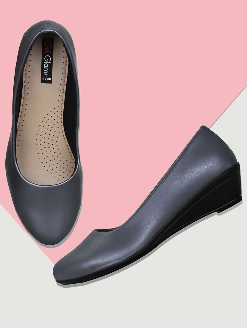 grey slip on pumps