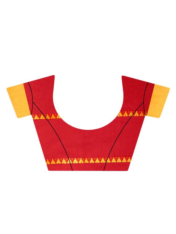 checkered woven saree with blouse - 16926911 - Standard Image - 2