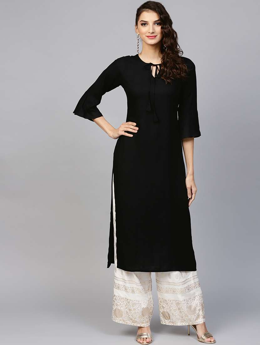 solid straight kurta