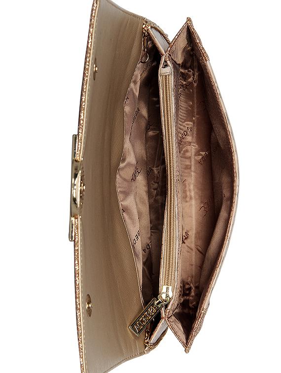 gold leatherette (pu) envelope clutch - 16928444 - Standard Image - 2