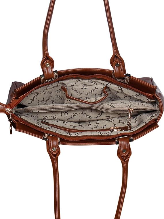 tan leatherette (pu) handbag - 16928451 - Standard Image - 2