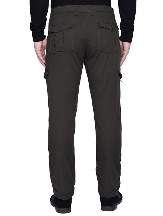 grey solid cargo trousers - 16928643 - Standard Image - 2