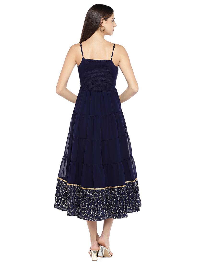 cami neck embroidered flared dress - 16929591 - Standard Image - 2