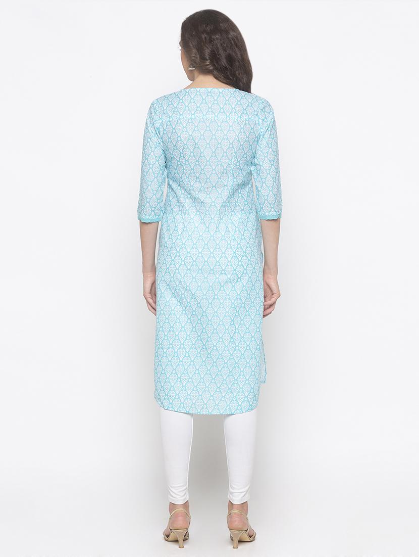 floral straight kurta - 16929632 - Standard Image - 2