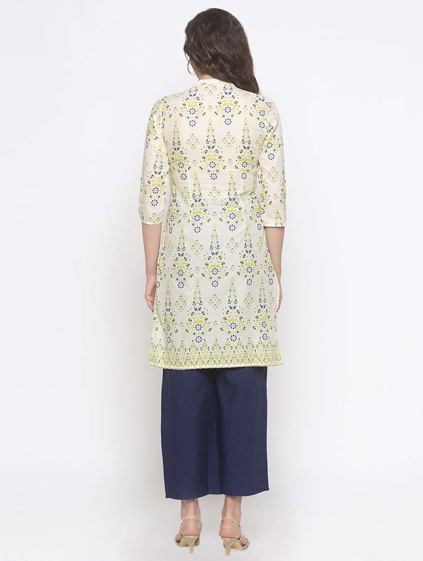 floral straight kurta - 16929636 - Standard Image - 2