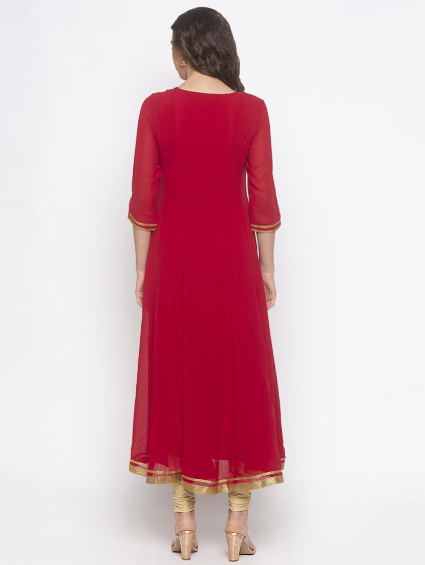embroidered flared kurta - 16929650 - Standard Image - 2