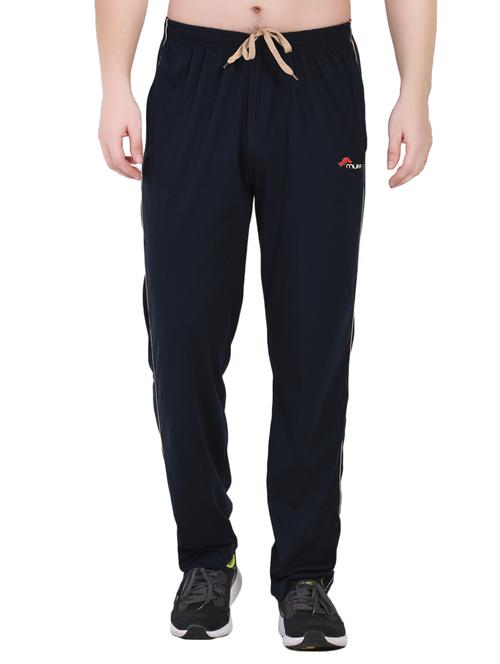 dark blue solid full length track pant - 16933209 - Standard Image - 0