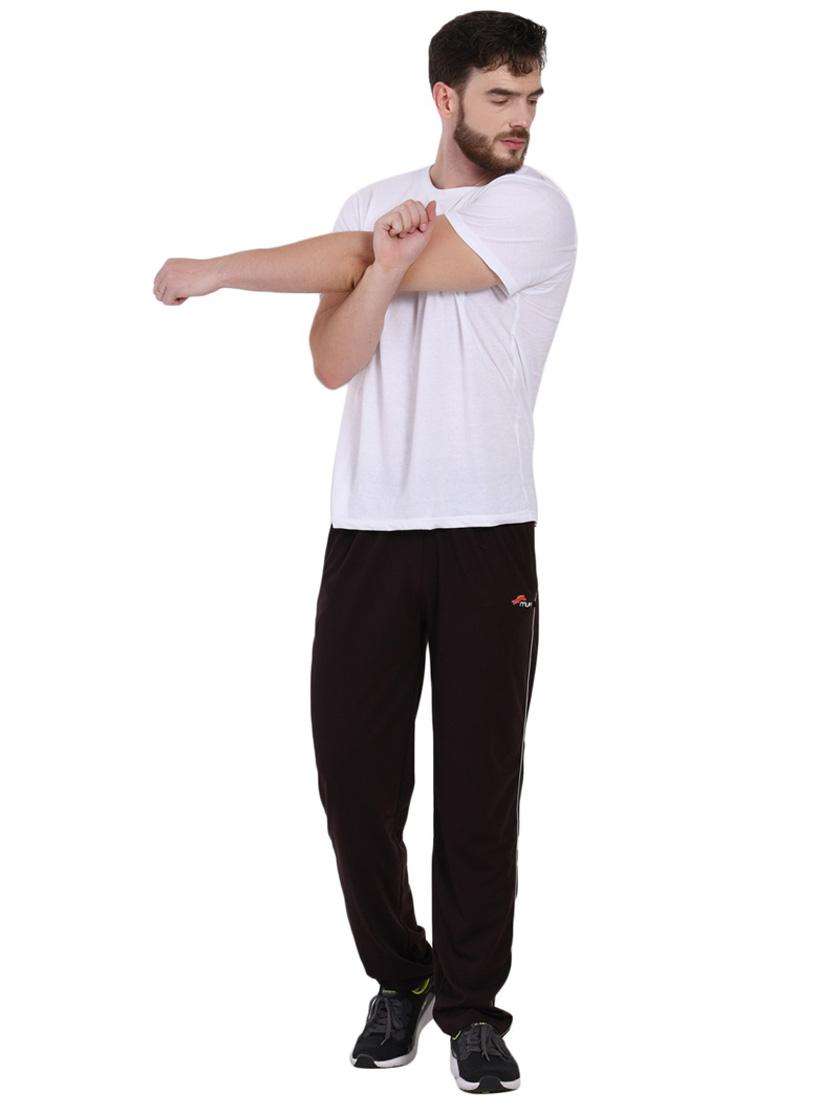 burgundy solid full length track pant - 16933211 - Standard Image - 2
