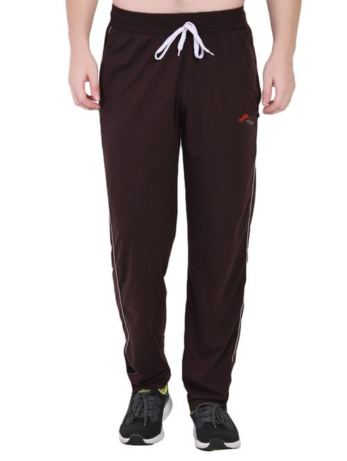 brown solid full length track pant - 16933235 -  Standard Image - 0