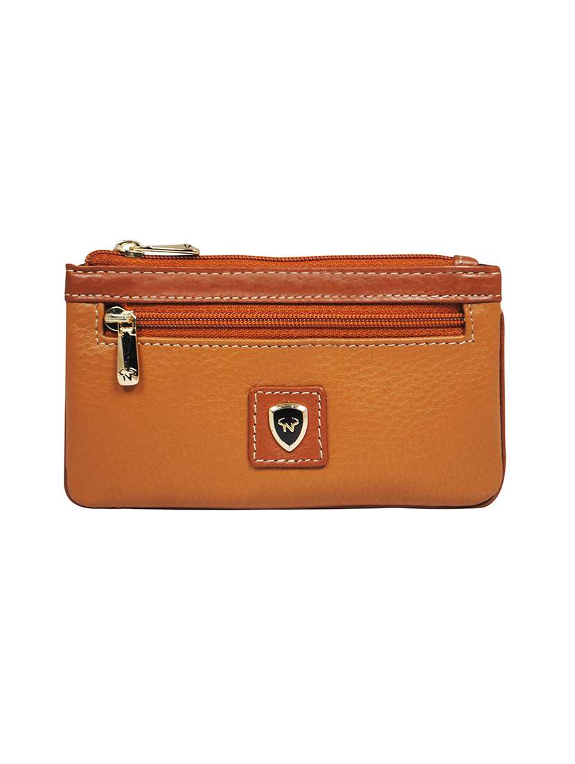 camel leather card holder