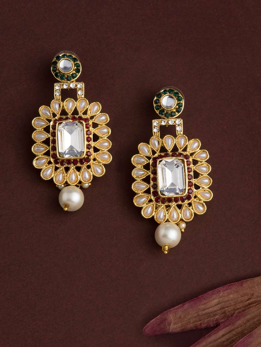 gold brass drop earring