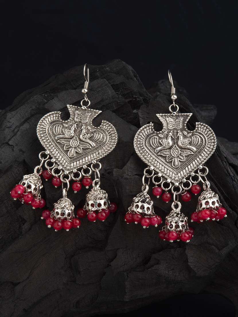 silver brass drop earring