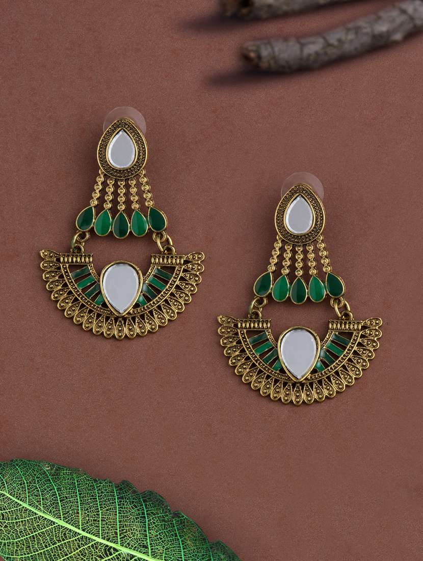 multi colored brass chandballi earring