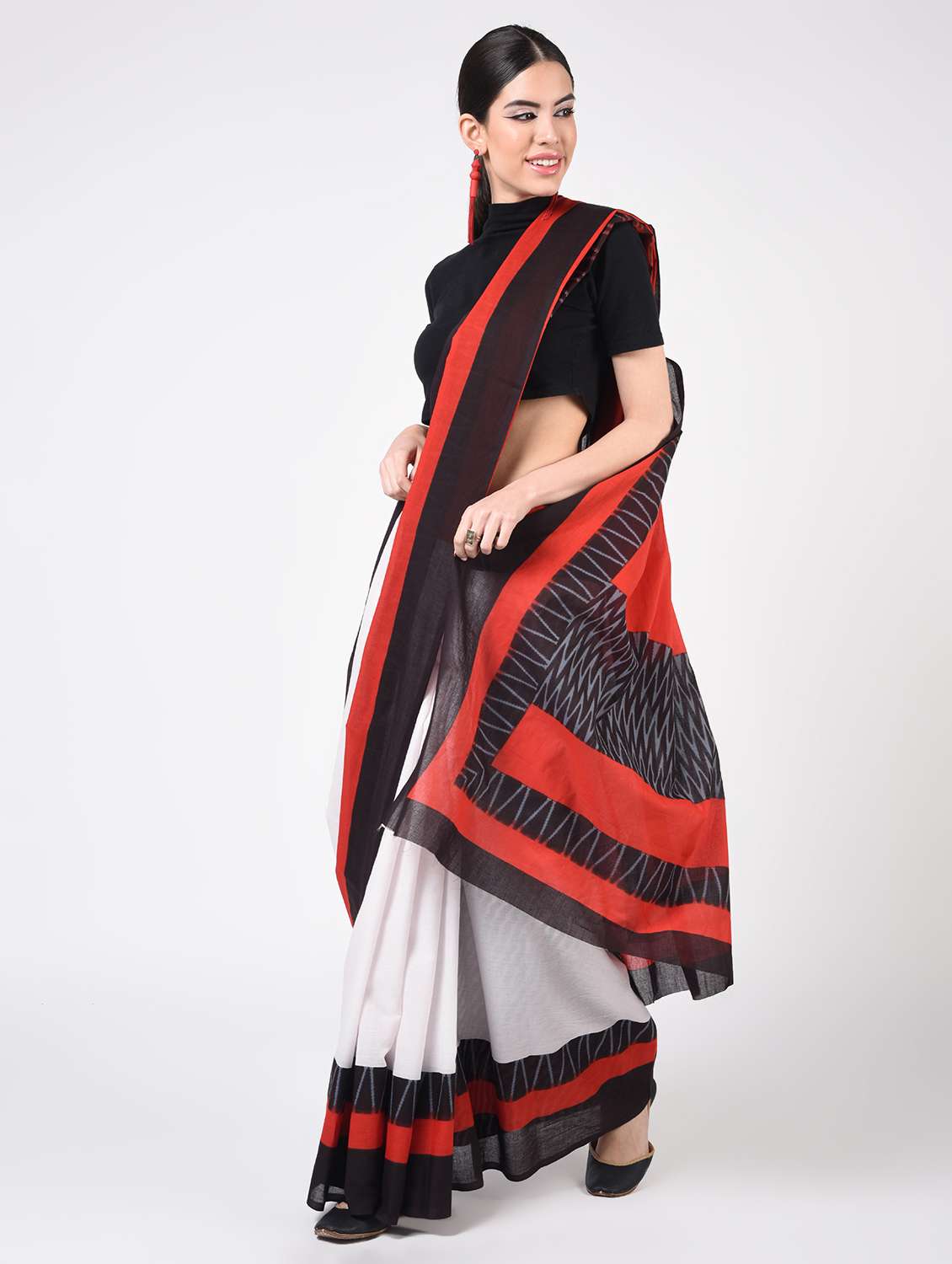 printed woven saree  with blouse