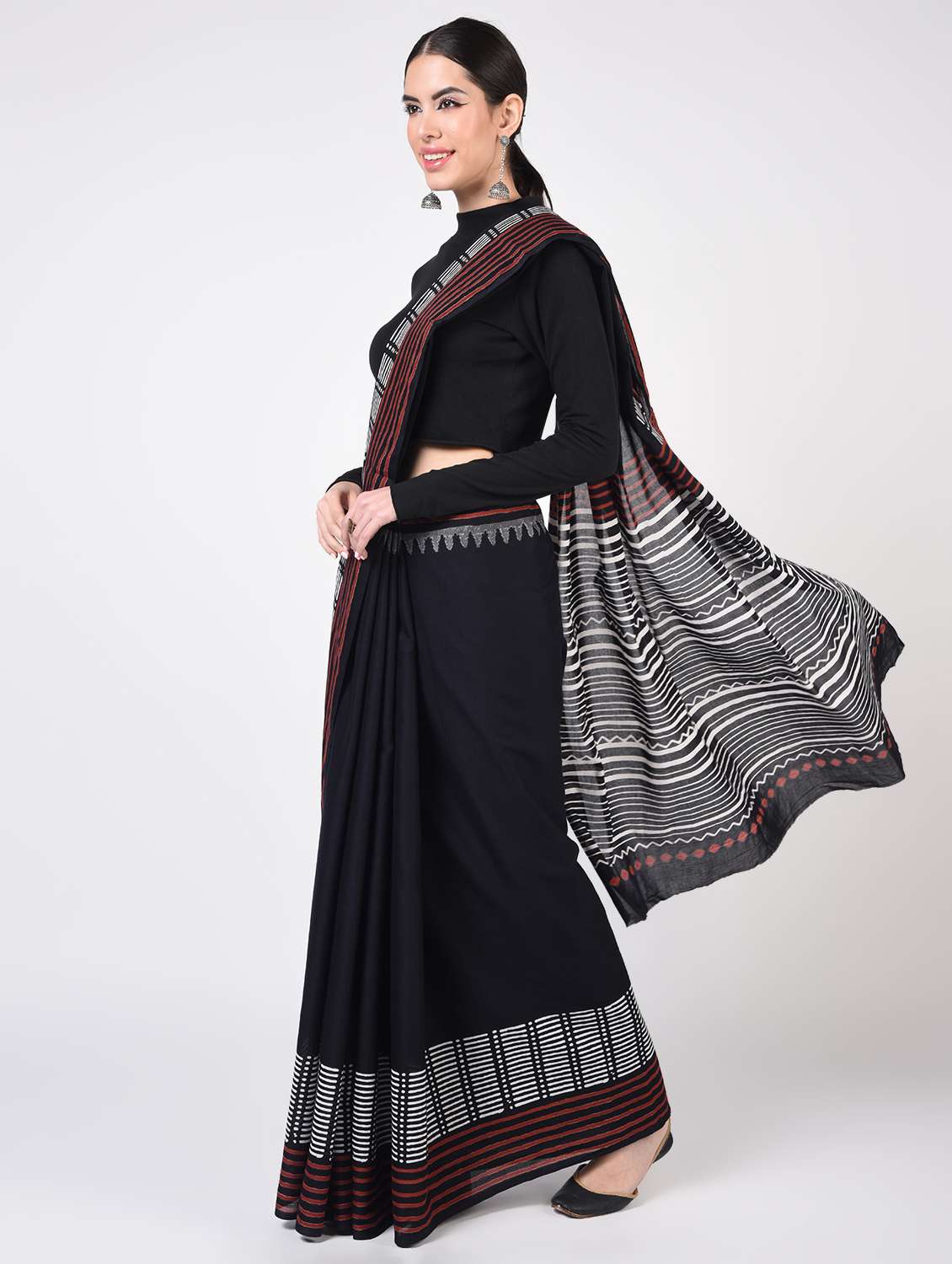 printed woven saree  with blouse