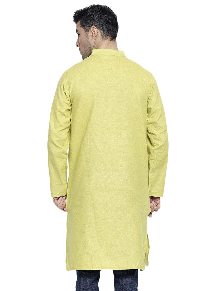 green solid long kurta - 16935126 - Standard Image - 2