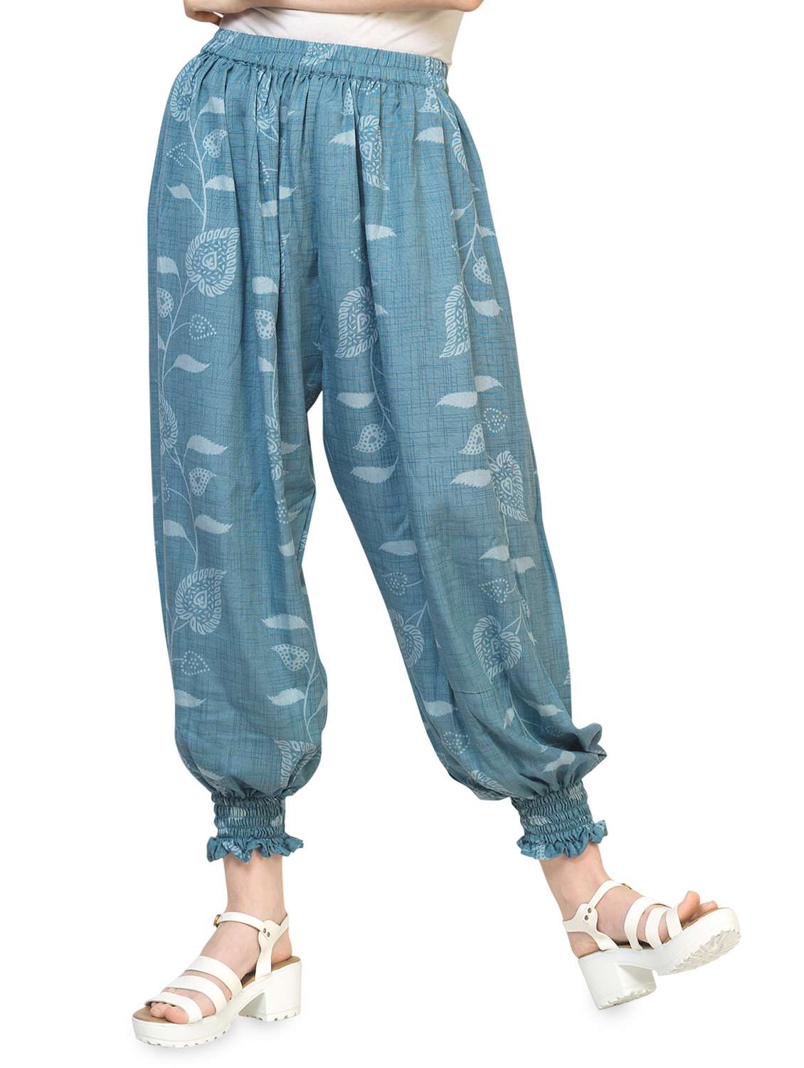 blue cotton harem salwar