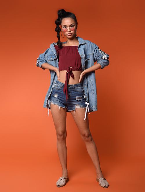 women's crop off shoulder top - 16936292 -  Standard Image - 0