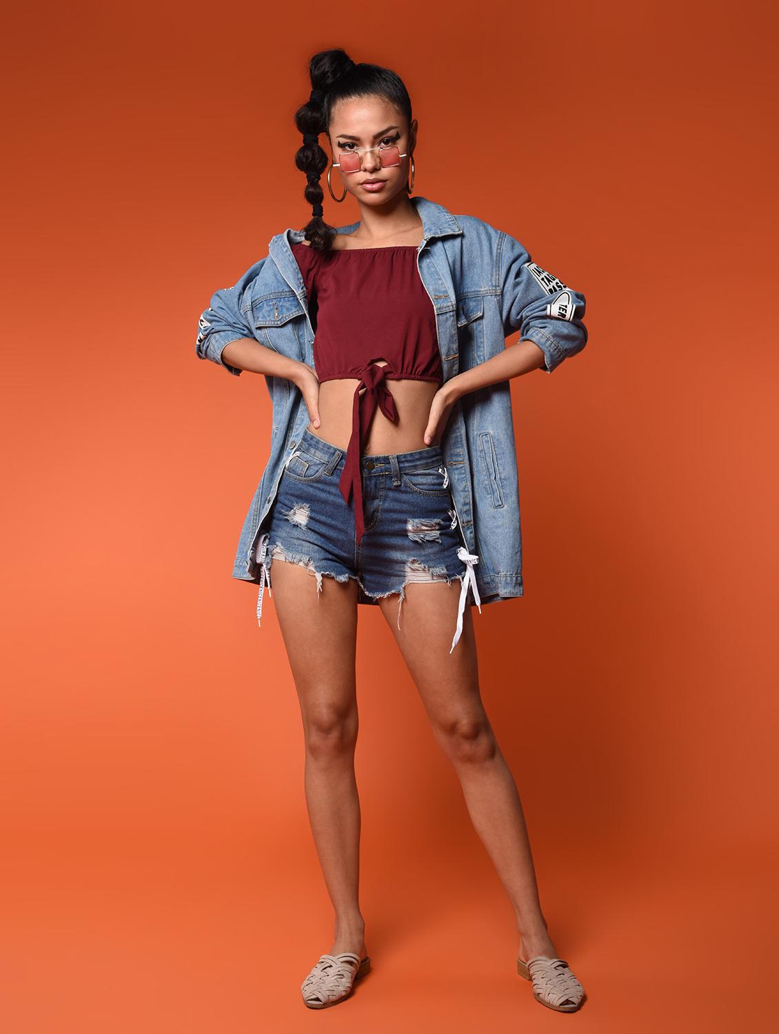 women's crop off shoulder top - 16936292 -  Zoom Image - 0