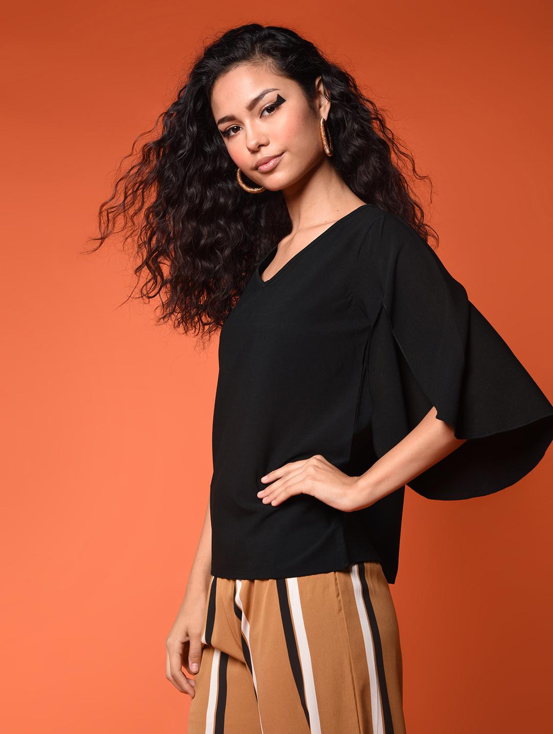 women's straight v neck top - 16936297 -  Zoom Image - 0