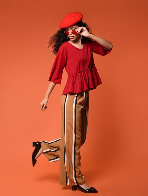 women's peplum v neck top - 16936299 -  Standard Image - 0