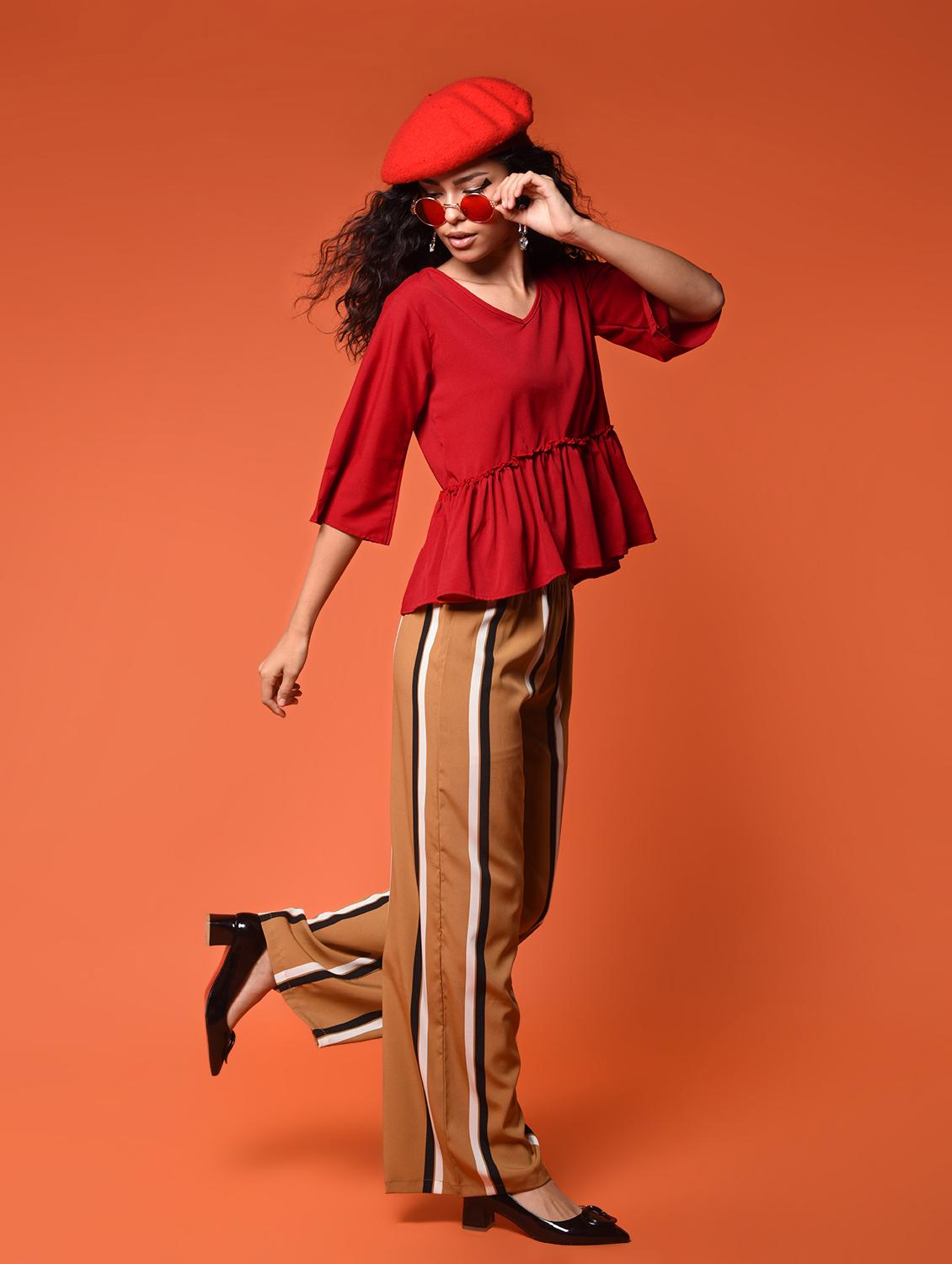 women's peplum v neck top - 16936299 -  Zoom Image - 0