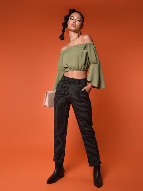 women's crop off shoulder top - 16936308 - Standard Image - 0
