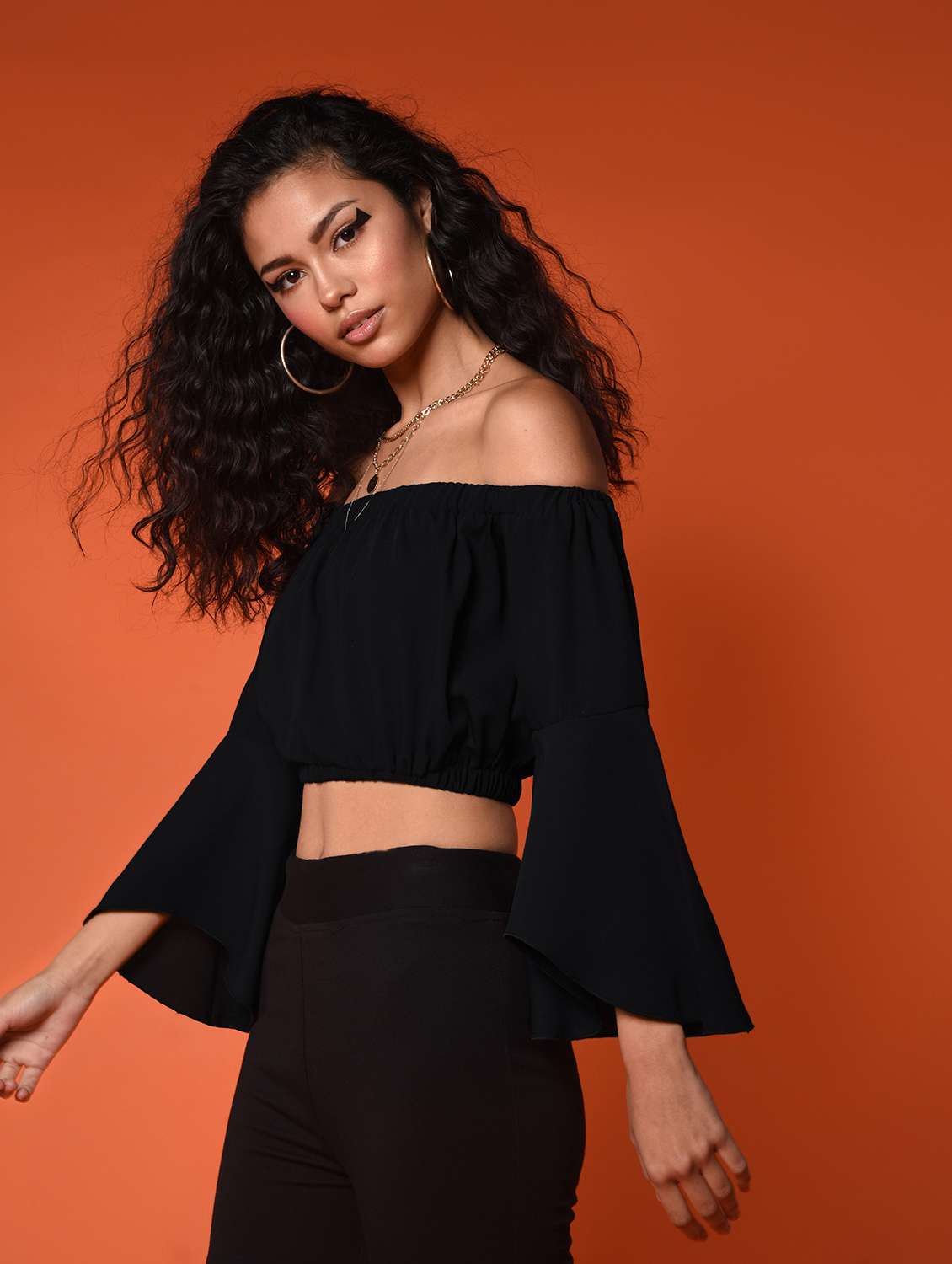 women's crop off shoulder top