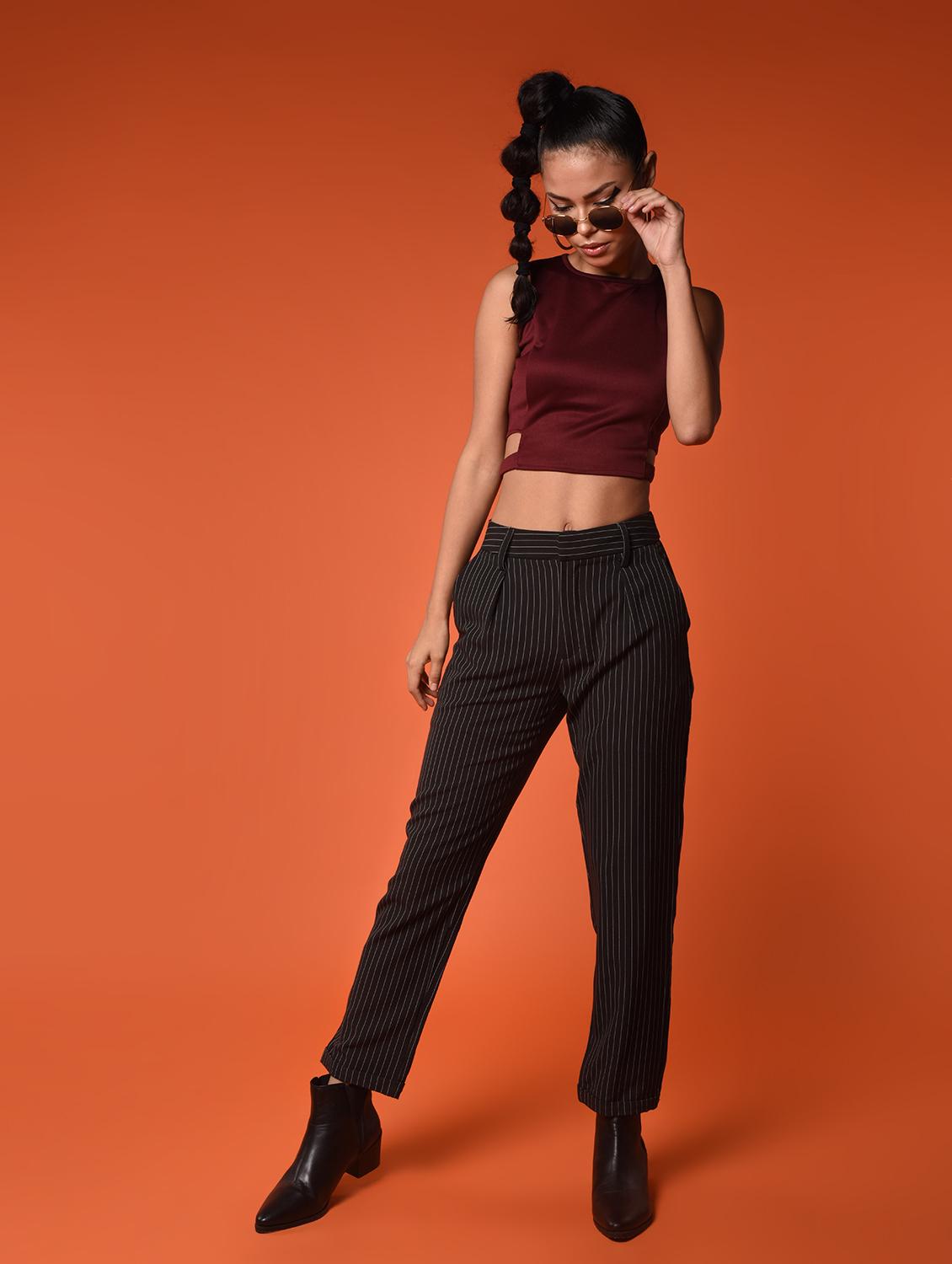 women's crop round neck top - 16936313 -  Zoom Image - 0