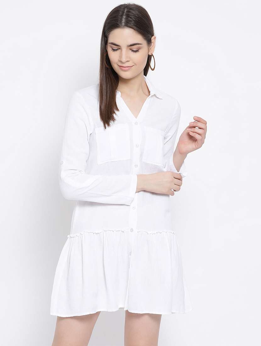 women's shirt solid dress