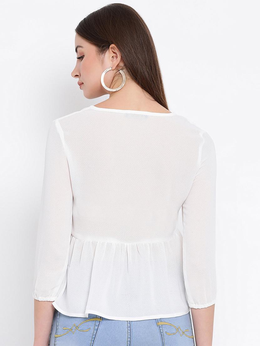 women's peplum v neck top - 16936502 - Standard Image - 2