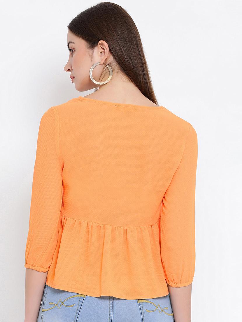 v-neck gathered peplum top - 16936503 - Standard Image - 2
