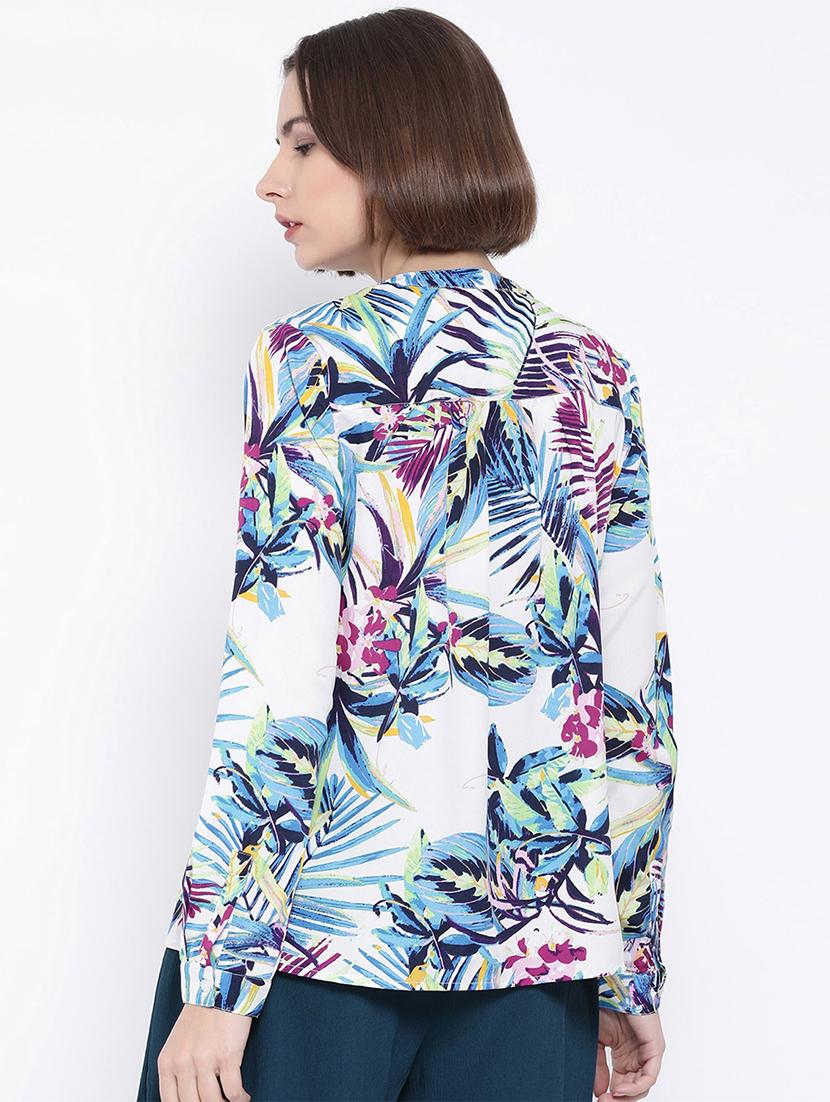 mandarin neck tropical shirt - 16936607 - Standard Image - 2