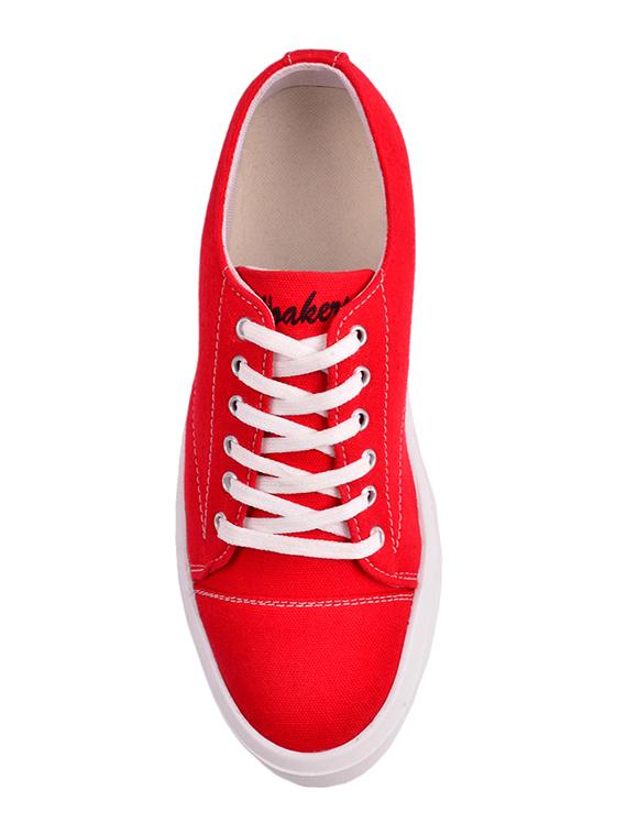 red lace up sneakers - 16937692 - Standard Image - 2